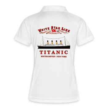 TITANISCHE SCHÖPFUNG Louis RUNEMBERG © Adagp - Frauen Polo atmungsaktiv - Weiß/Navy - Hinten