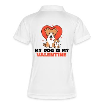 Valentine's dog couple with heart - Women's Polo breathable - white/navy - Back