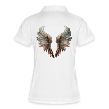 Pastel Watercolor Wings - Women's Polo breathable - white/navy - Back