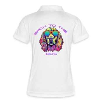 Chien de bain avec des lunettes de soleil Culture - Polo respirant Femme - blanc/marine - Dos