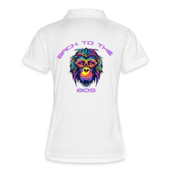 Psychedelic gorilla with sunglasses - Women's Polo breathable - white/navy - Back