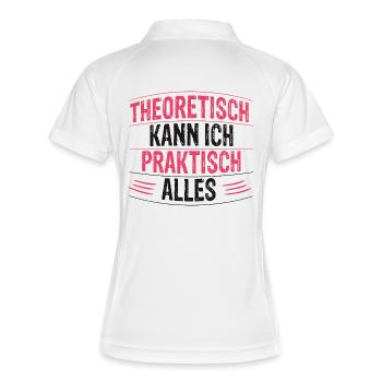 Theoretically, I can do practically anything - Women's Polo breathable - white/navy - Back
