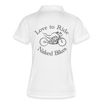 Les motards aiment faire du vélo nu - Polo respirant Femme - blanc/marine - Dos