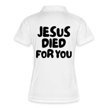 Jesus died for you - Women's Polo breathable - white/navy - Back