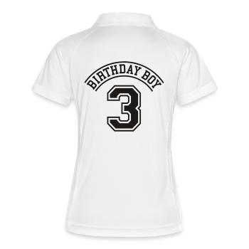 Birthday boy 3 jahre - Frauen Polo atmungsaktiv - Weiß/Navy - Hinten