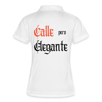 Calle Pero Elegante - Frauen Polo atmungsaktiv - Weiß/Navy - Hinten