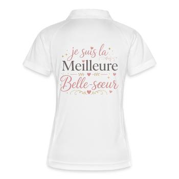 Je Suis La Meilleure Belle Sœur - Humour Famille - Polo respirant Femme - blanc/marine - Dos