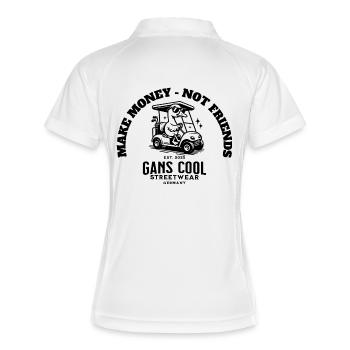 Gans Cool Streetwear by SF - Frauen Polo atmungsaktiv - Weiß/Navy - Hinten