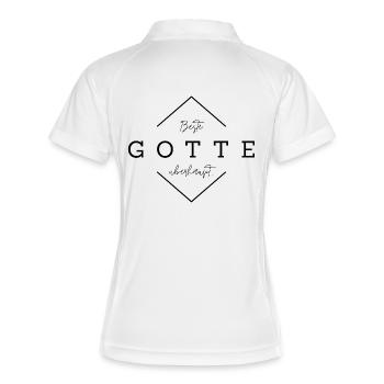 Beste Gotte - Geschenk Patentante, Gotti - Frauen Polo atmungsaktiv - Weiß/Navy - Hinten