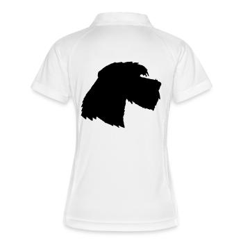 Riesenschnauzer 3, Schnauzer Hund - Frauen Polo atmungsaktiv - Weiß/Navy - Hinten
