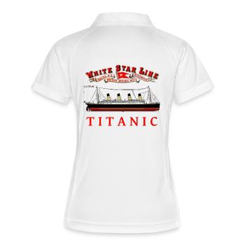 TITANIC LEGENDE CREA Louis RUNEMBERG © Adagp - Frauen Polo atmungsaktiv - Weiß/Navy - Hinten