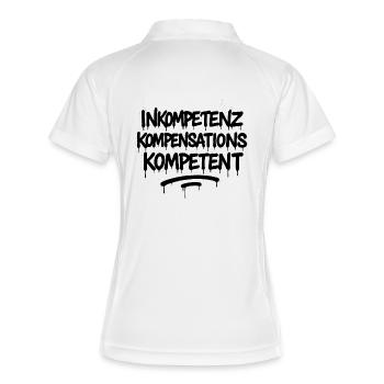 Indemnisation de l’incompétence Compétence – Büro Spruch - Polo respirant Femme - blanc/marine - Dos
