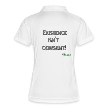 Existence Isn't Consent - GoVegan - Women's Polo breathable - white/navy - Back
