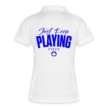 POKER -keep playing poker - luxurious design - Polo respirant Femme - blanc/marine - Dos