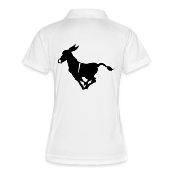 Süßer Galoppierender Esel - Frauen Polo atmungsaktiv - Weiß/Navy - Hinten