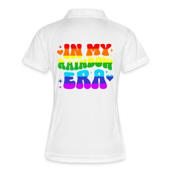 Pride Geschenk LGBTQ Regenbogen Vielfalt - Frauen Polo atmungsaktiv - Weiß/Navy - Hinten