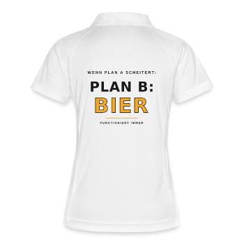 Plan B : Déclaration de bière - Polo respirant Femme - blanc/marine - Dos
