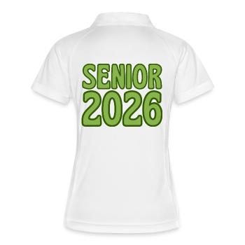 Art texte rétro vert 2026 Senior - Polo respirant Femme - blanc/marine - Dos