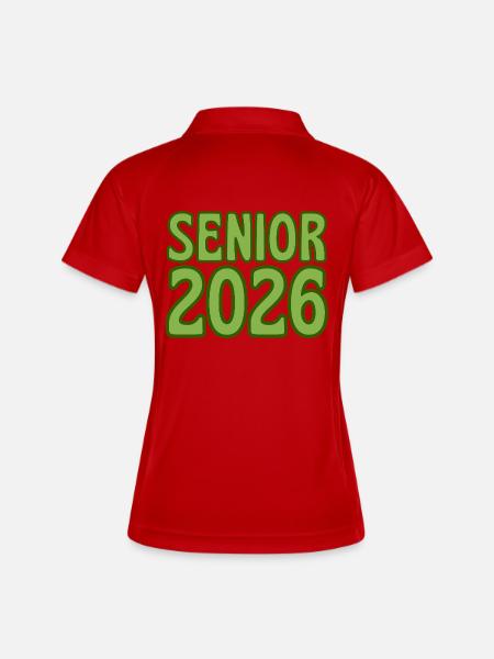 Senior 2026 Green Retro Text Art - Women's Polo breathable - white/navy