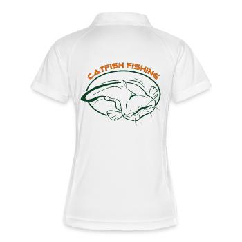 Fische_002_catfish_fishing_001 - Polo respirant Femme - blanc/marine - Dos