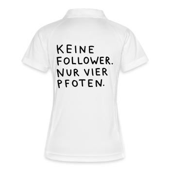 Keine Follower, nur vier Pfoten – Spruch "Hund" - Frauen Polo atmungsaktiv - Weiß/Navy - Hinten