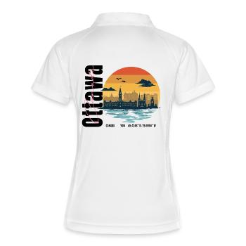 Ottawa Canada Retro Sunset Skyline - Frauen Polo atmungsaktiv - Weiß/Navy - Hinten