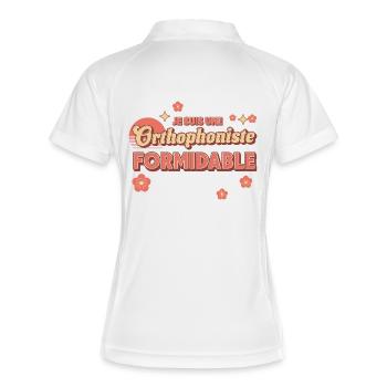 Orthophoniste Formidable - Polo respirant Femme - blanc/marine - Dos