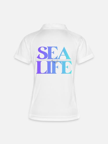 Sea Life Gradient Font Design - Women's Polo breathable - white/navy