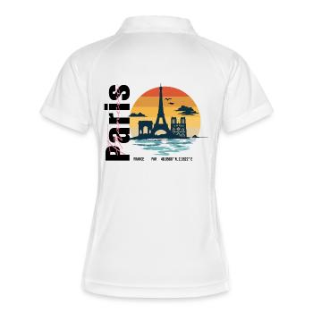 Paris Skyline Vintage Frankreich - Frauen Polo atmungsaktiv - Weiß/Navy - Hinten