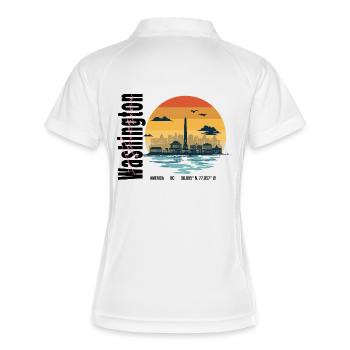 America Washington Sunset Design - Polo respirant Femme - blanc/marine - Dos