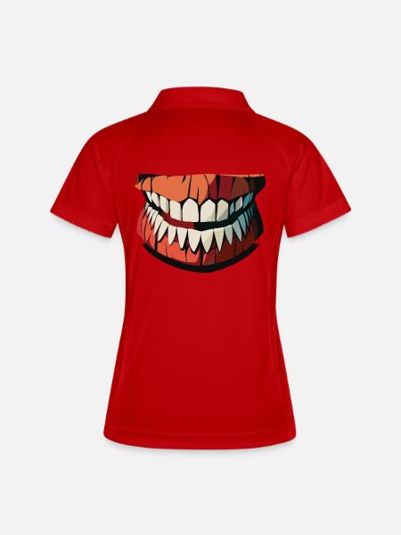 Darkjaw's Spooky Smile - Women's Polo breathable - white/navy