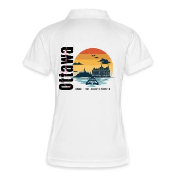 Kanada Hauptstadt Vintage Design - Frauen Polo atmungsaktiv - Weiß/Navy - Hinten