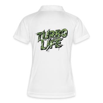 Turbo Life – Camouflage Car Culture Statement - Women's Polo breathable - white/navy - Back