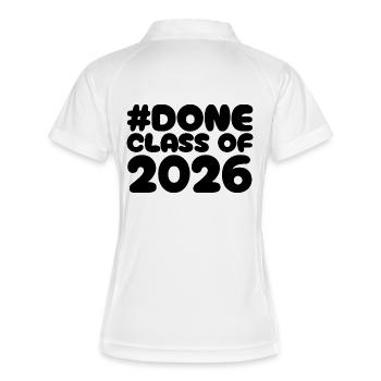 Bitte Design bereitstellen - Frauen Polo atmungsaktiv - Weiß/Navy - Hinten
