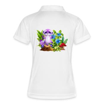 Pastellkoala im verzauberten Garten - Frauen Polo atmungsaktiv - Weiß/Navy - Hinten