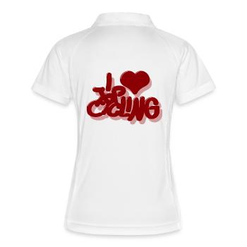 I_Love_cycling_rot - Polo respirant Femme - blanc/marine - Dos