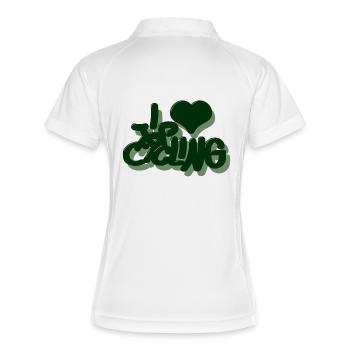 I_love_Cycling_dunkelgrun - Women's Polo breathable - white/navy - Back