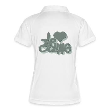 I_love_Cycling_pastel_gruen - Women's Polo breathable - white/navy - Back