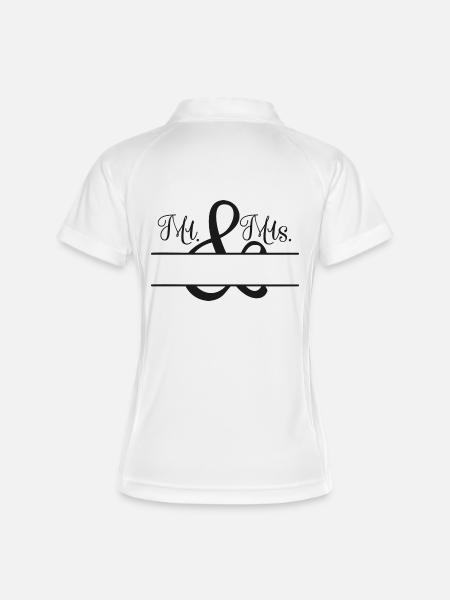 Mr. & Mrs. + Name to customize - Women's Polo breathable - white/navy