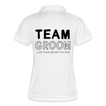 Team Groom - Frauen Polo atmungsaktiv - Weiß/Navy - Hinten