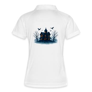 Maison hantée bleue au clair de lune - Polo respirant Femme - blanc/marine - Dos