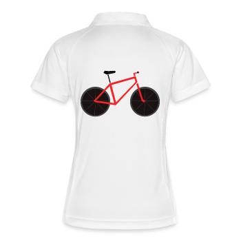 Art de lignes de vélo rouge - Polo respirant Femme - blanc/marine - Dos