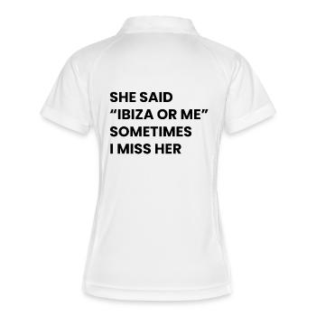Ibiza or Me – Funny Party Shirt - Women's Polo breathable - white/navy - Back