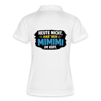 Heute nicht, hab' nen Mimimi im Kopf - Frauen Polo atmungsaktiv - Weiß/Navy - Hinten