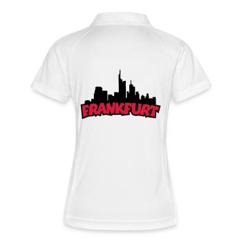 Francfort Skyline (Noir / Rouge) - Polo respirant Femme - blanc/marine - Dos