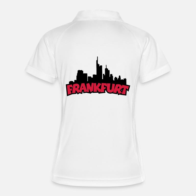 Frankfurt Skyline (Black / Red) - Women's Polo breathable - white/navy
