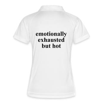 Emotionally Exhausted But Hot Statement - Women's Polo breathable - white/navy - Back
