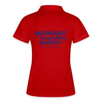 Moonlight Manifestation Society - Frauen Polo atmungsaktiv - Weiß/Navy - Hinten