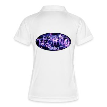 Hocus Pocus Techno Modus - Frauen Polo atmungsaktiv - Weiß/Navy - Hinten