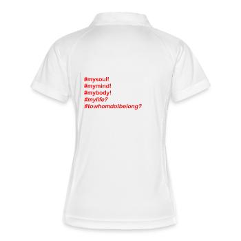 Collection de hashtags soul - Polo respirant Femme - blanc/marine - Dos